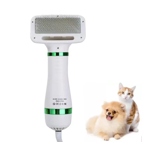 Pet Hair Dryer 2 In 1 Pet Grooming Dryer With Slicker Brush Pet Comb Cleaning Brush One-key Hair Removal Dogs Cats Accessories - Image 3