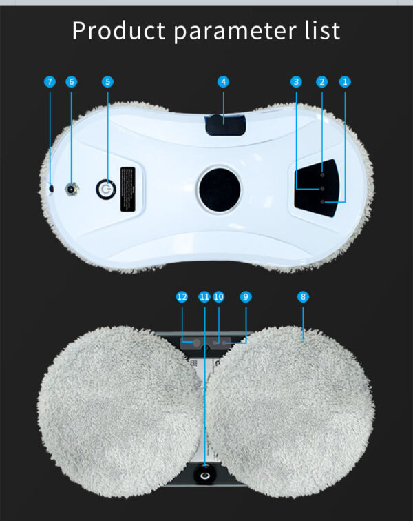 Window Cleaner Robot, Smart Window Cleaner With Automatic Water Spray, Remote Control Robot Window Washer For Windows Tiles Glass Door - Image 6